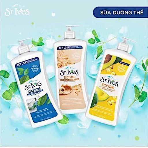Sữa Dưỡng Thể Làm Sáng Da, Bổ Sung Dưỡng Chất Vitamin Chiết Xuất Từ Thiên Nhiên St.Ives Body Lotion 621ml