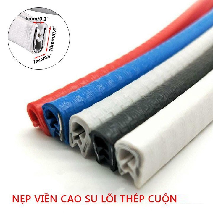 Gioăng U lõi thép cuộn 5 MÉT chống trầy cửa xe cốp capo 5 màu trang trí thời trang