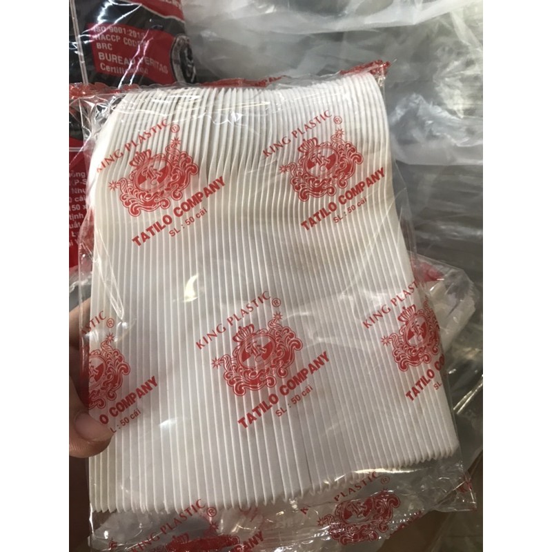 Muỗng/thìa nhựa dùng 1 lần dài 15cm tùy chọn màu