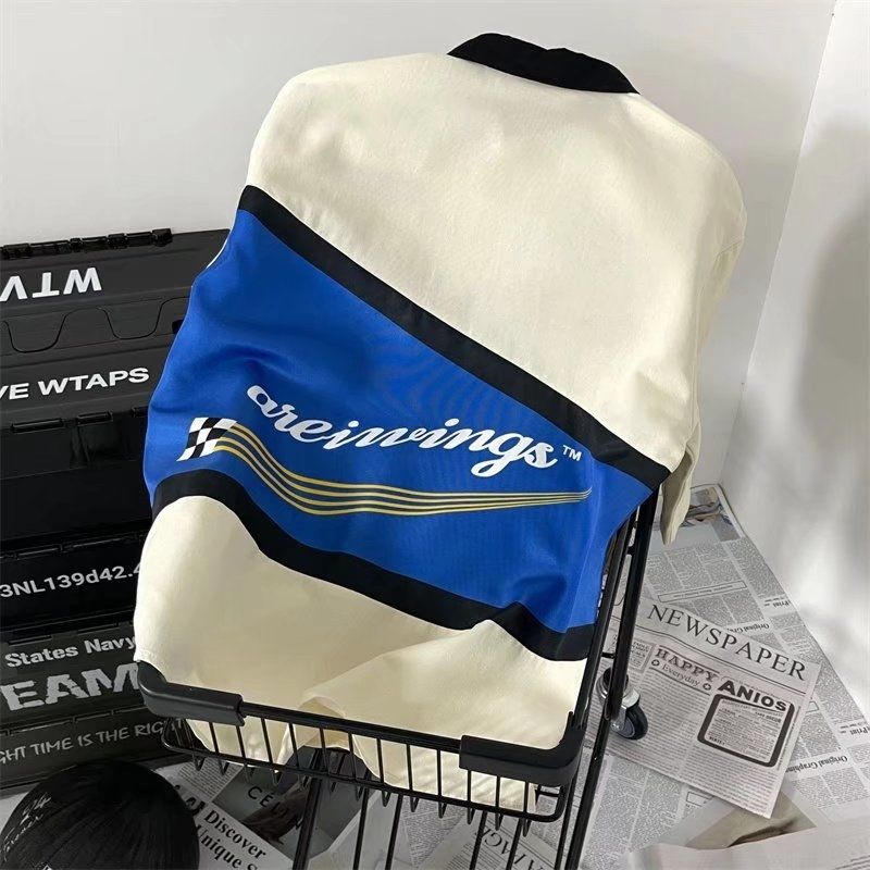 Áo Sơ Mi Ngắn Tay Dáng Rộng Thời Trang Retro Âu Mỹ Cá Tính Cho Nam