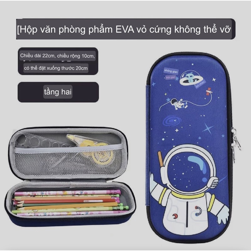 Hộp bút siêu nhân, túi đựng bút nhựa cứng Eva cao cấp siêu nhẹ chống sốc, chống nước, captain, khủng long