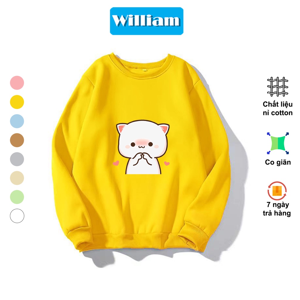 Áo sweater nam nữ hình Mèo dễ thương chất nỉ bông dày dặn, in Pet cao cấp William - DS219