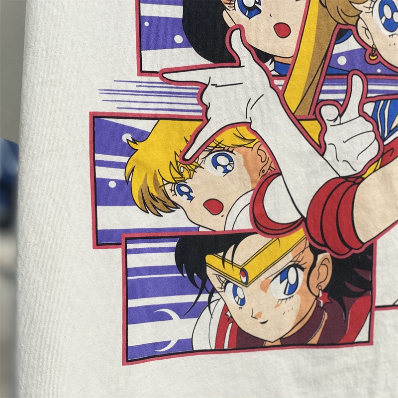 Sailor Moon Áo Thun Tay Ngắn Cổ Tròn In Hình Thủy Thủ Mặt Trăng Dành Cho Nam Và Nữ