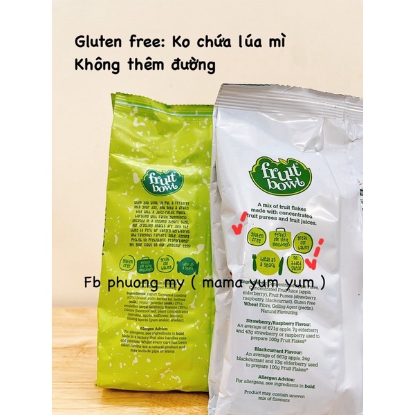 Date 11/23 -4/2024 Sữa chua trái cây khô, nho khô bọc hoa quả dẻo Fruit bowl cho bé 12 tháng ( 12m+ ) của UK, có gói lẻ