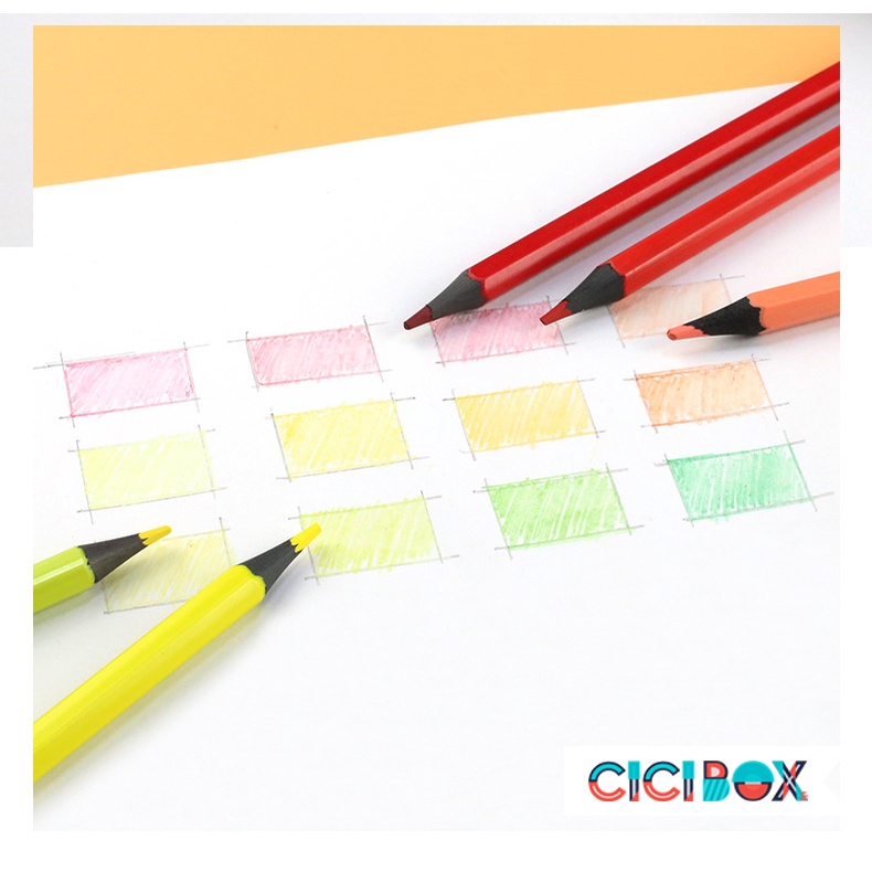Bút chì màu chuyên nghiệp dạng cốc Touch cool 12/ 24/36/48 màu, Bút chì gỗ tự nhiên an toàn CICIBOX