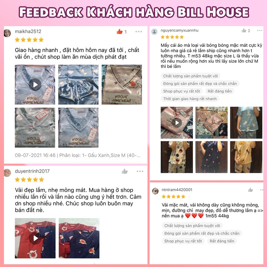 Đồ bộ nữ dễ thương chất lụa mặc nhà cao cấp tay cộc quần cộc bigsize cho mùa hè chất vải mềm mịn BC04