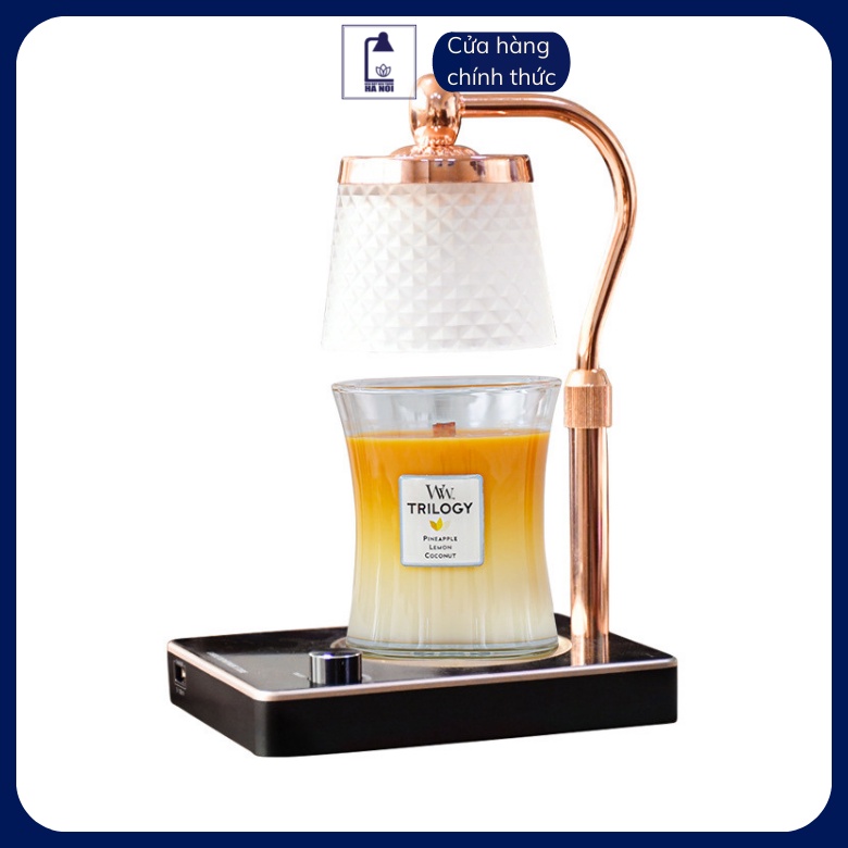 Đèn đốt nến thơm Điều chỉnh độ cao - Warmer Candles GU10 35W - Phong cách Châu Âu,đèn vàng đế tròn nâu