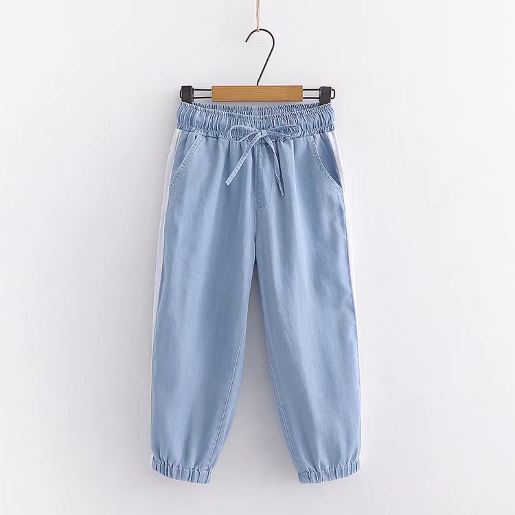 Quần Baggy Jean Lửng Sọc Trắng 721