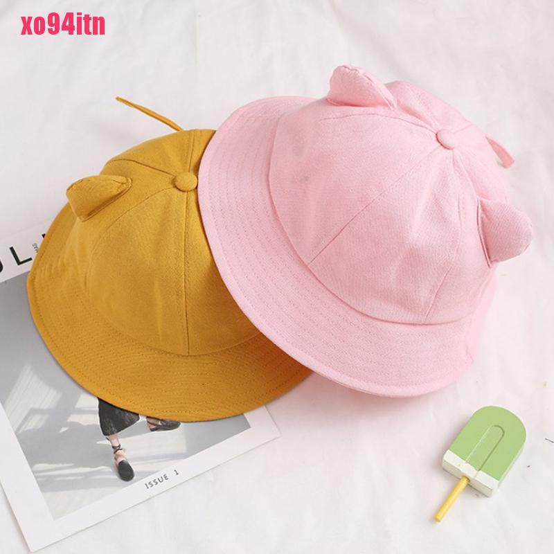 Nón Bucket Che Nắng Phối Tai Mèo Dễ Thương Thời Trang Mùa Hè Cho Bạn Gái