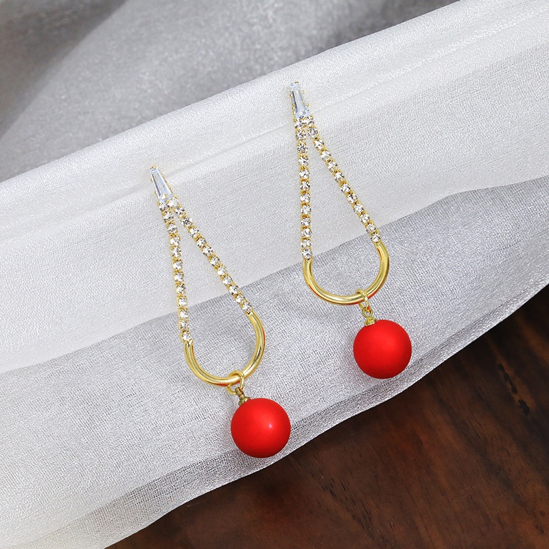 Khuyên Tai Dáng Dài Đính Ngọc Trai Phối Tua Rua Phong Cách Trung Hoa