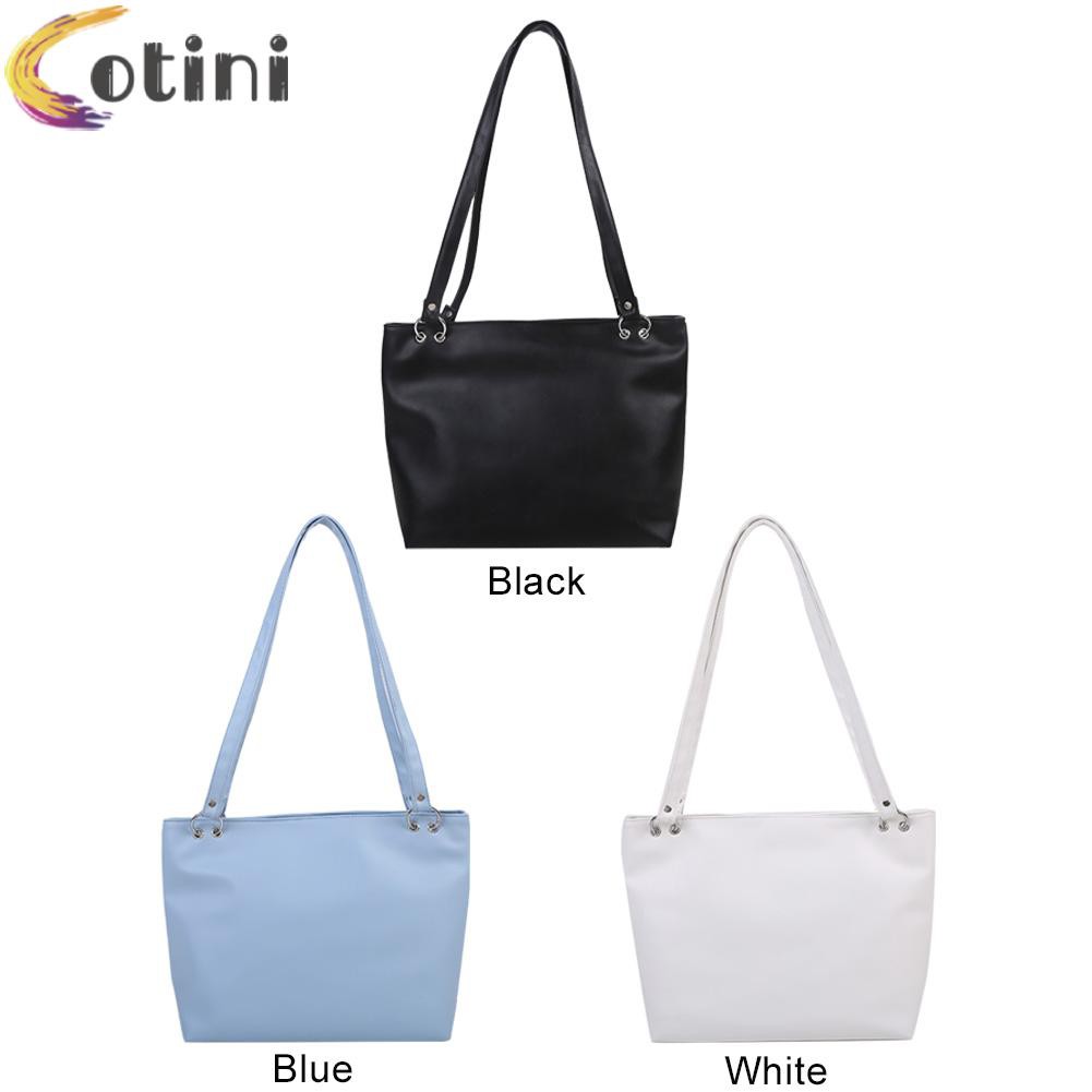 COTINI Fashion Women PU Pure Color Shoulder Underarm Bag Large Shopping Handbags