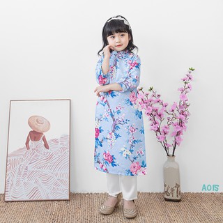 Áo Dài Cho Bé Gái 4 Màu Xinh Xắn Đáng Yêu BELLO LAND