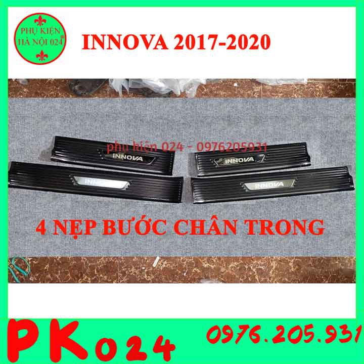 [Innova 2017-2020] Ốp Bậc Cửa, Nẹp Bước Chân Innova 2017-2020 Vân Cacbon