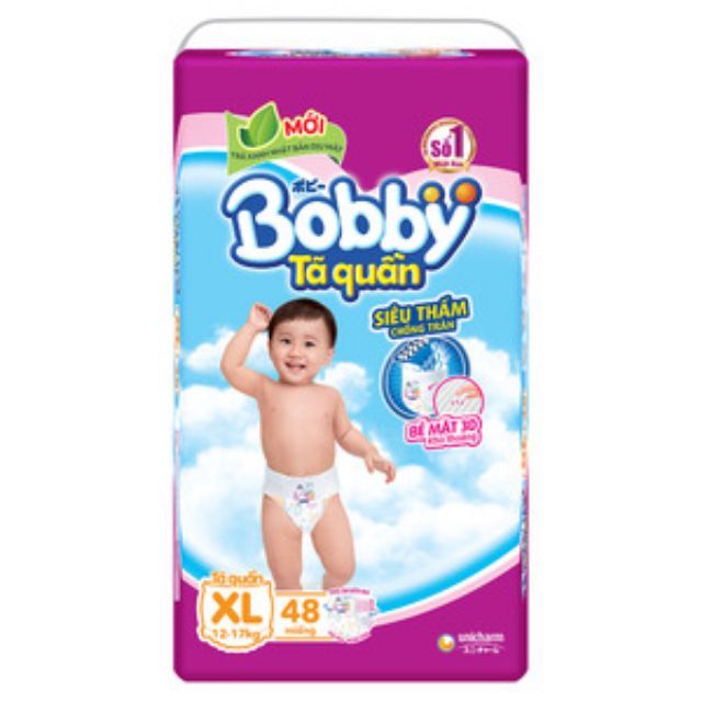 (Tặng 8 tã quần cùng size) Tã quần Bobby XL48