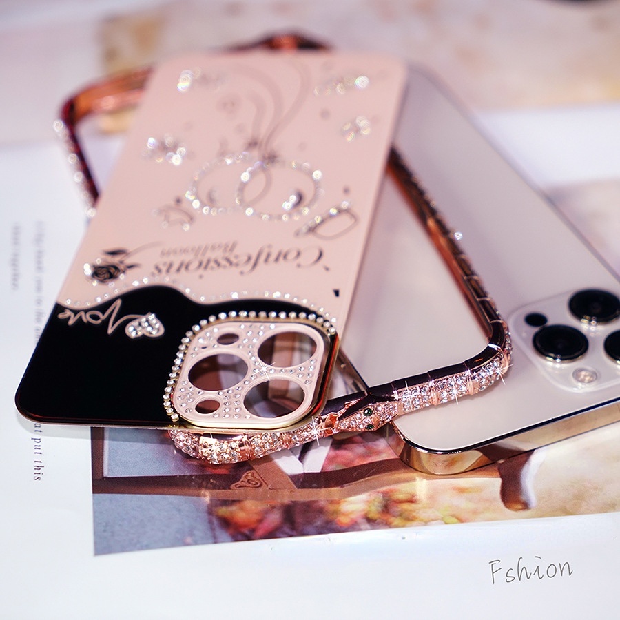 Ốp Điện Thoại Viền Kim Cương Giả Kim Cương Cho Apple 13 iphone13 pro max 13 pro 12 series
