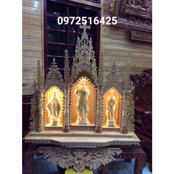 Bàn thờ gia đình công giáo _ Toà gia đình công giáo _ Toà 3 buồng 4 cột