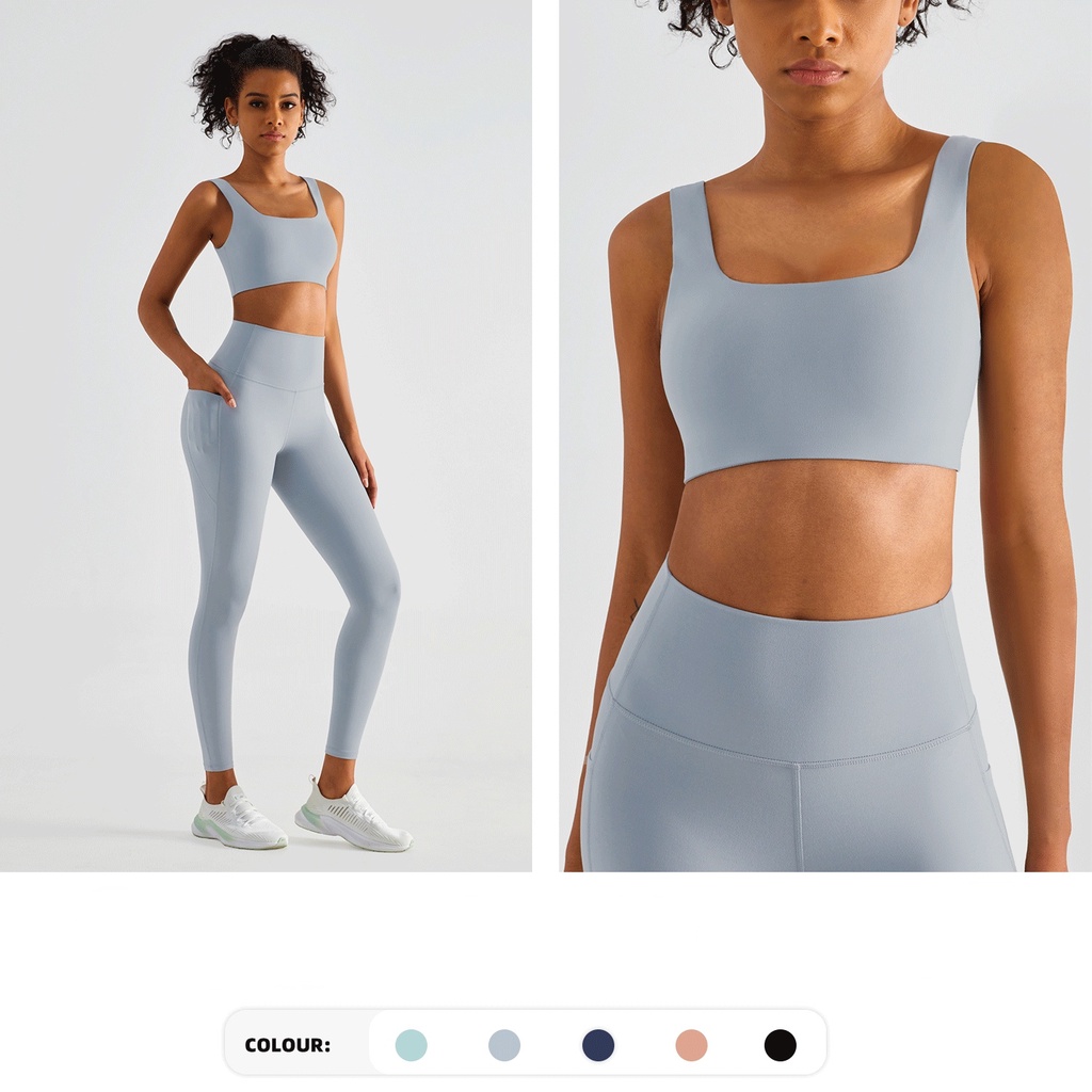 Lycra Áo Lót Thể Thao Cổ Vuông Thấm Hút Tốt Thân Thiện Với Làn Da