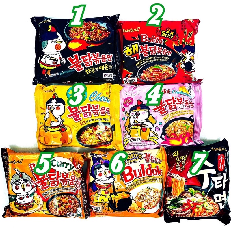Các loại mì gói Samyang Hàn Quốc