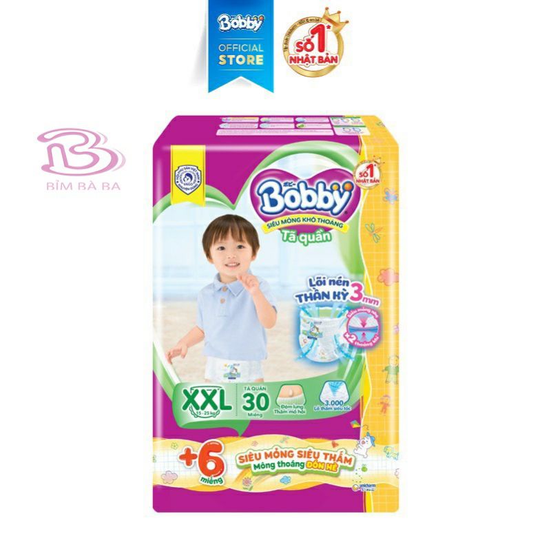 🏰HCM 🏰 Tã quần Bobby lõi nén 3 mm size S46+6/ M42+4 / L38+4 / XL32+4 / XXL28+4 / XXXL22+4