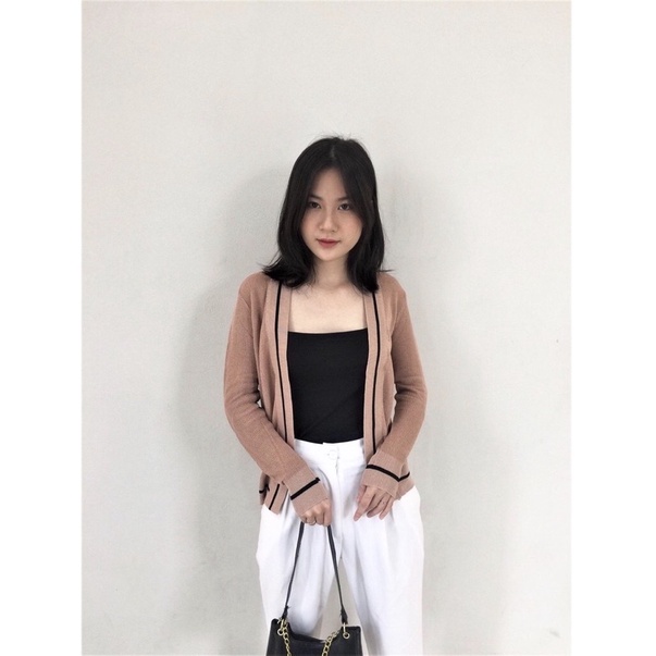 áo len khoác cardigan mỏng phối viền nổi bật (007#) | BigBuy360 - bigbuy360.vn