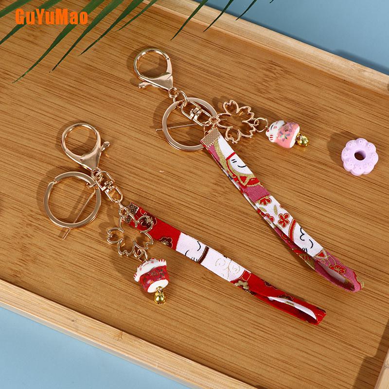 Móc Khóa Hình Mèo May Mắn Bằng Gốm Sứ