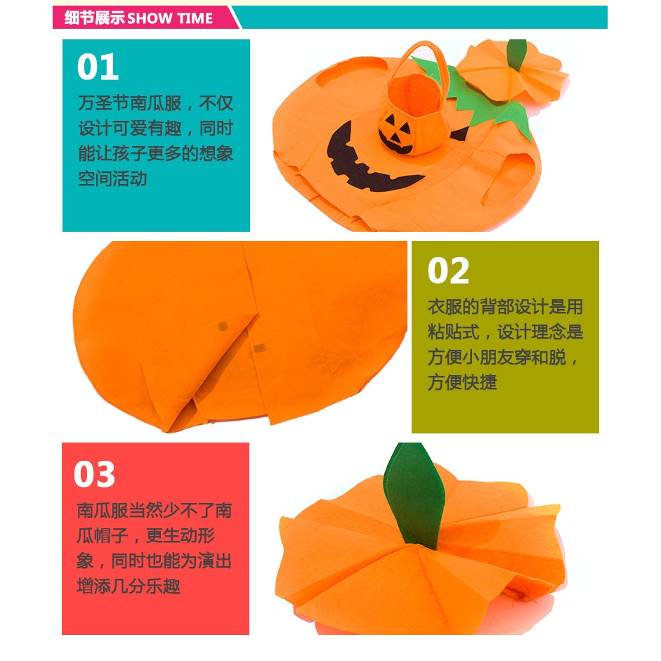 Trang Phục Hóa Trang Halloween Hình Quả Bí Ngô Xinh Xắn Cho Bé