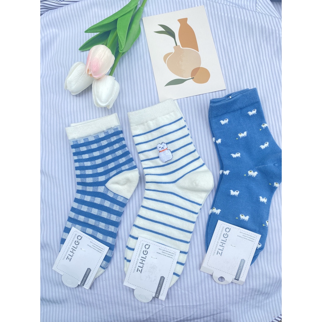 Vớ nữ Mivino tất cổ cao hàn quốc xanh trẻ trung năng động TN219