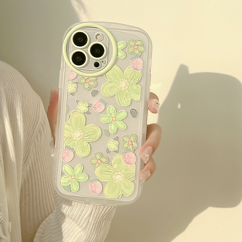 Ốp Điện Thoại TPU Mềm Trong Suốt Họa Tiết Hoa / Dâu Tây Đơn Giản Chống Bụi Cho iPhone 13 12 Pro Max 11 Xr Xs Max X 7 8 Plus