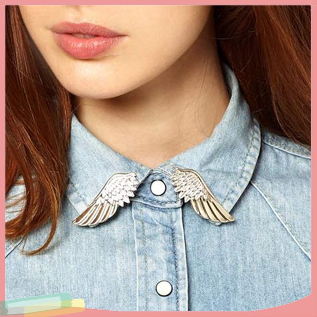 Bộ 2 Ghim Cài Áo Hình Đôi Cánh Đính Đá Lấp Lánh Thời Trang