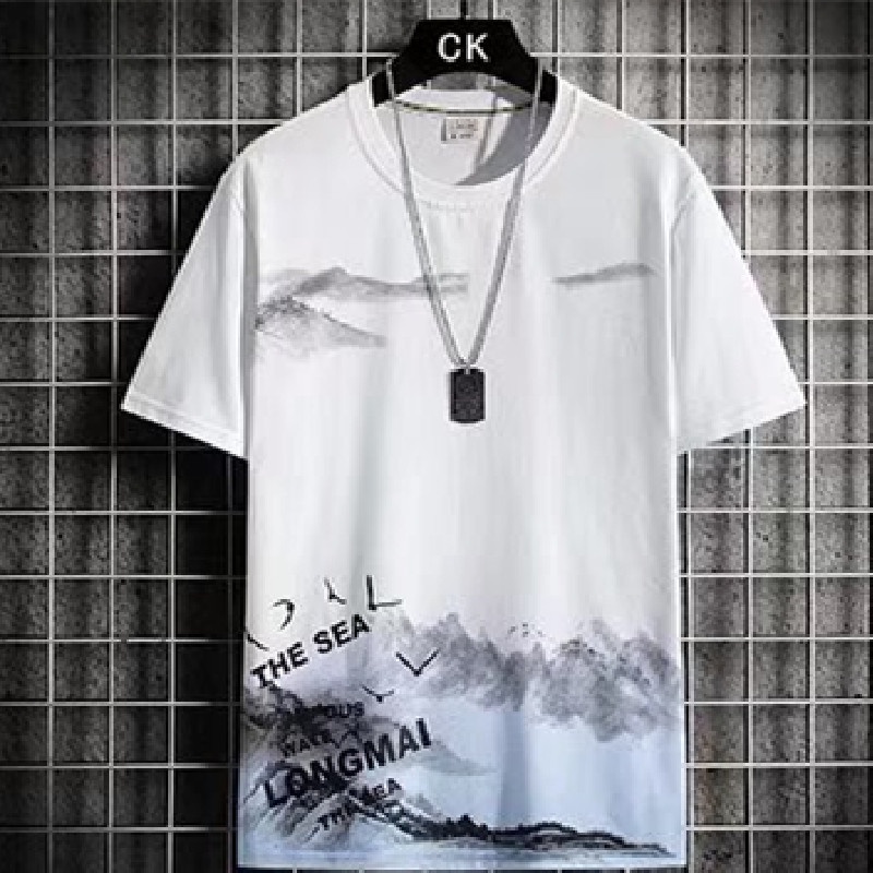 Áo Thun Tay Ngắn Dáng Rộng In Họa Tiết Phong Cách Hip Hop Hàn Quốc Cá Tính Cho Nam