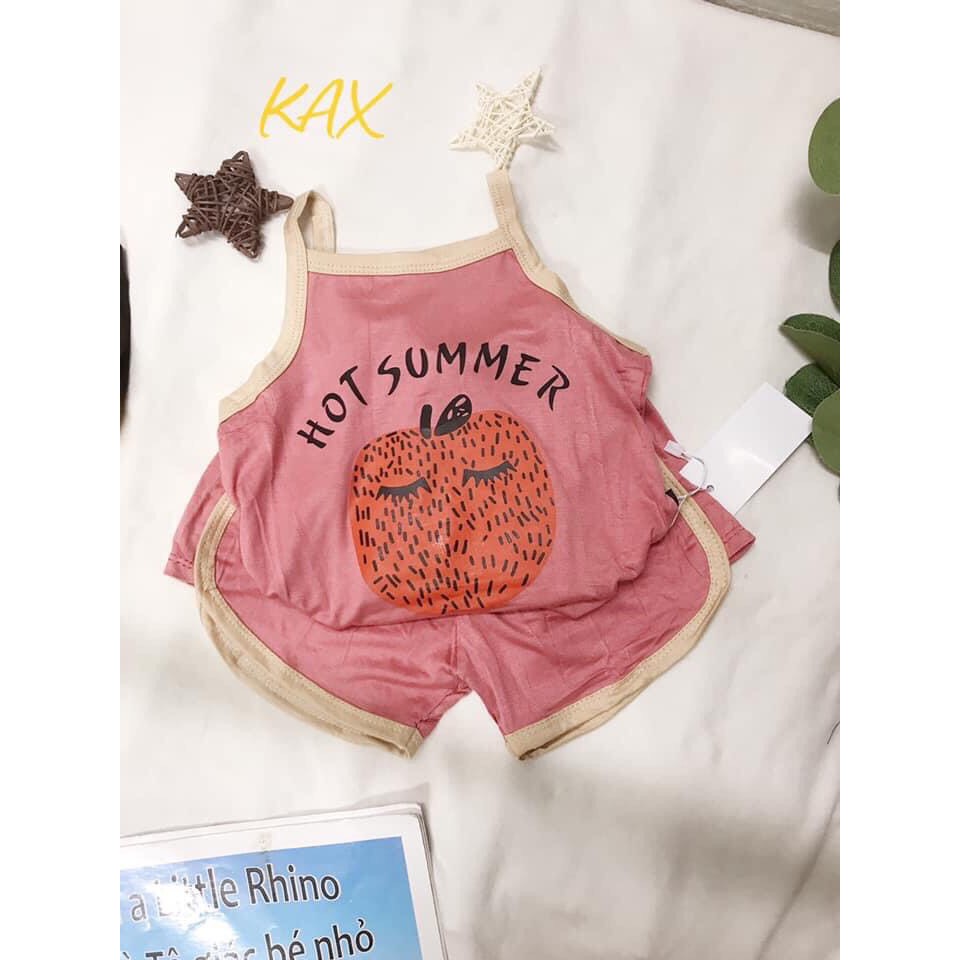 Bộ 2 dây thun lạnh SUMMER cho bé gái màu vàng-hồng 7-16kg