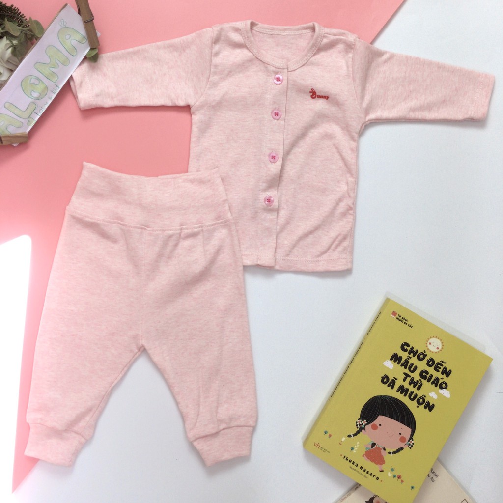 Bộ dài sơ sinh cotton bé trai bé gái 7-10kg quần lưng cao