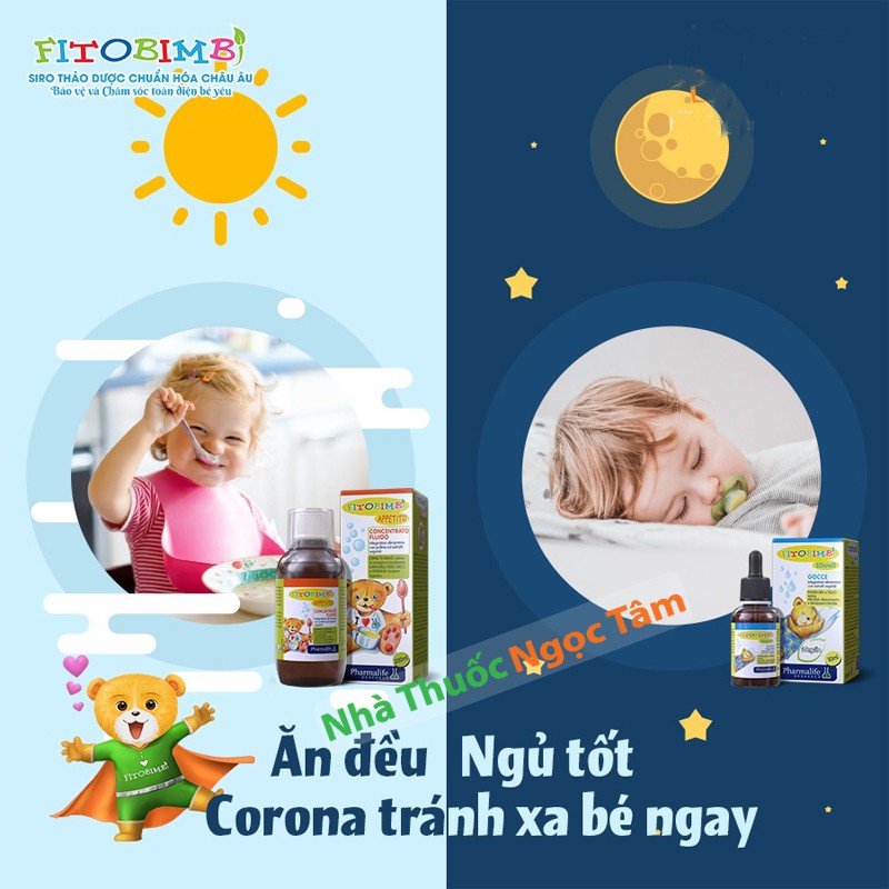 SONNO BIMBI - Siro thảo dược giúp bé ngủ ngon tự nhiên, Nhập khẩu chính hãng Châu Âu SONNO FITOBIMBI