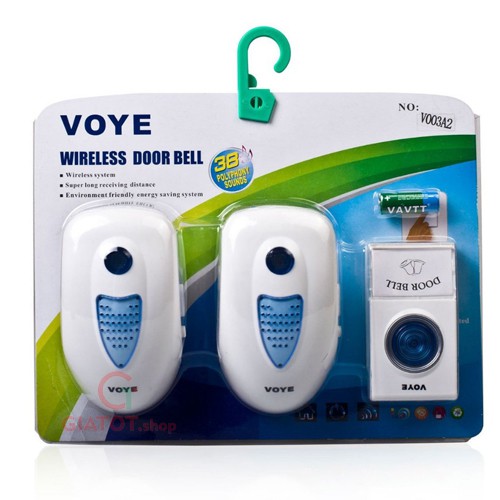 Chuông cửa đôi không dây VoYe V003A2, hàng đẹp Smarttnt.vn