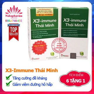 [6 TẶNG 1] X3-Immune Thái Minh có Xuyên Tâm Liên - Hỗ trợ tăng cường đề kháng, giảm nguy cơ viêm đường hô hấp, cảm lạnh