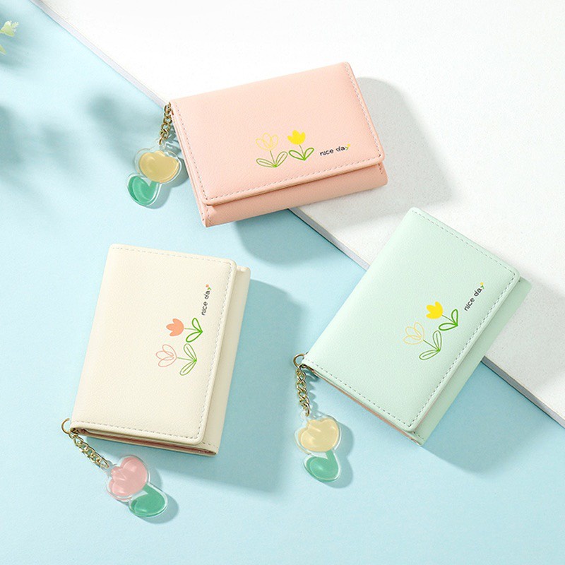 Ví nữ đựng tiền nhiều ngăn 585 hình thỏ chất da retro phong cách thanh lịch