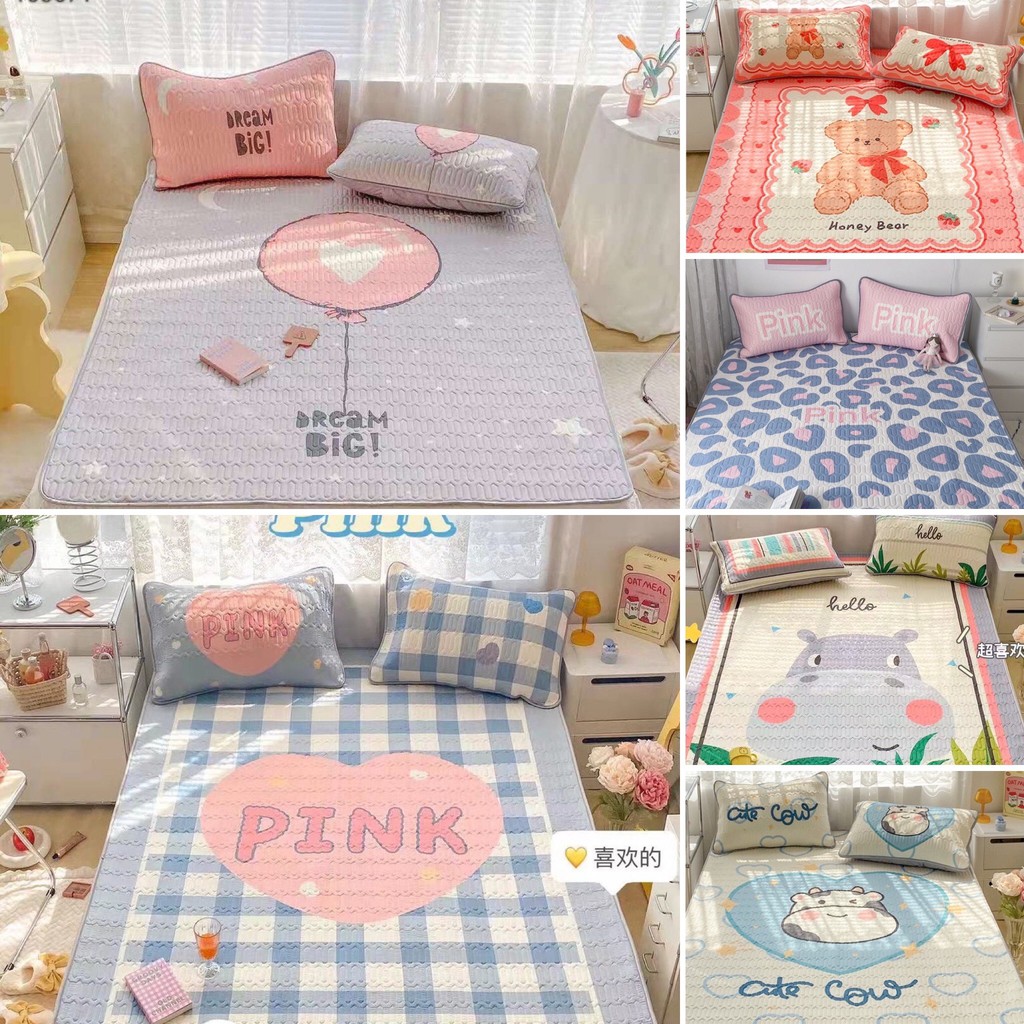 Chiếu điều hòa Latex mủ cao su non họa tiết 5D mát lạnh chuẩn hàng loại 1 - Gấu decor