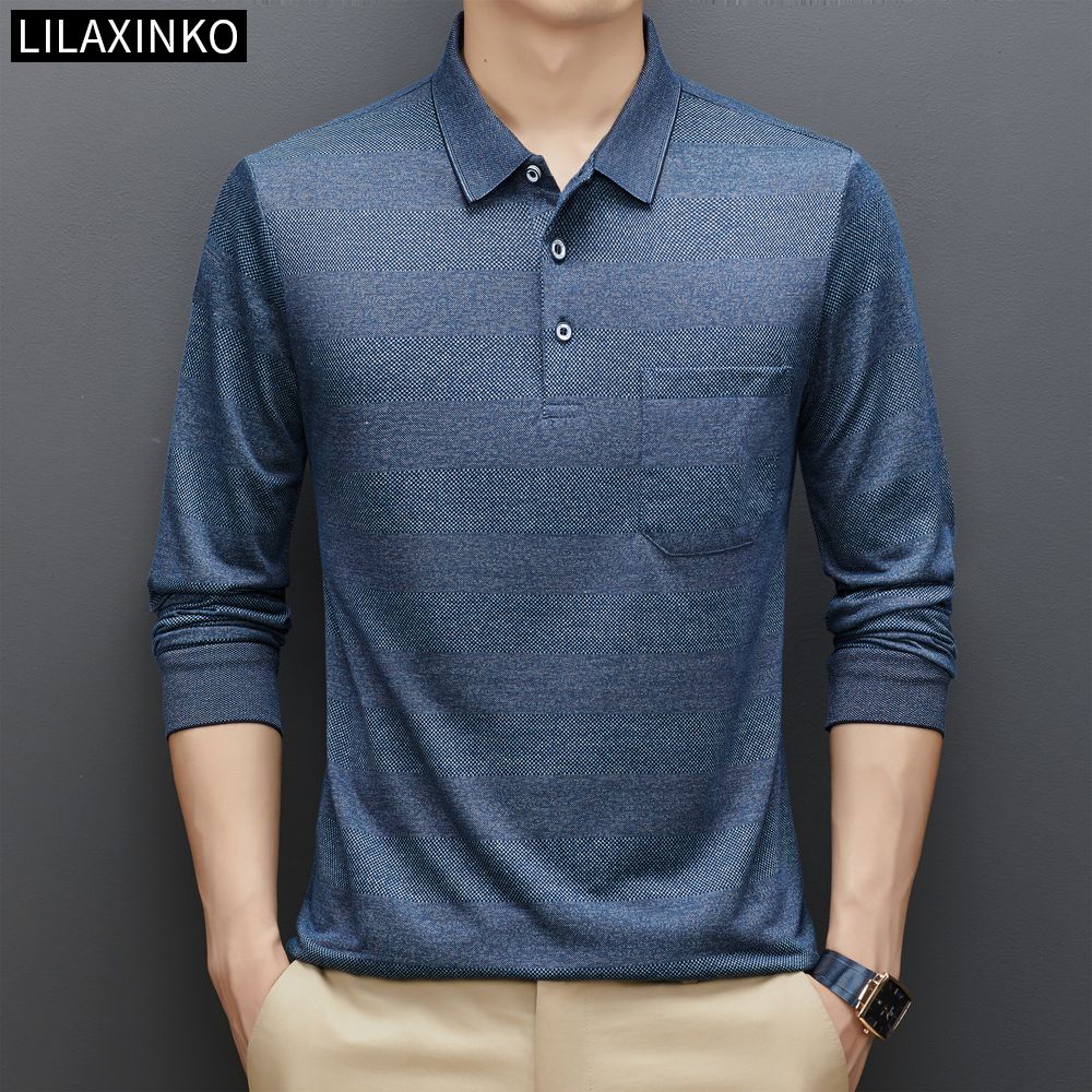 Áo Thun Polo Cotton Tay Dài Kẻ Sọc 5 Màu Thời Trang Thu Đông Cho Nam