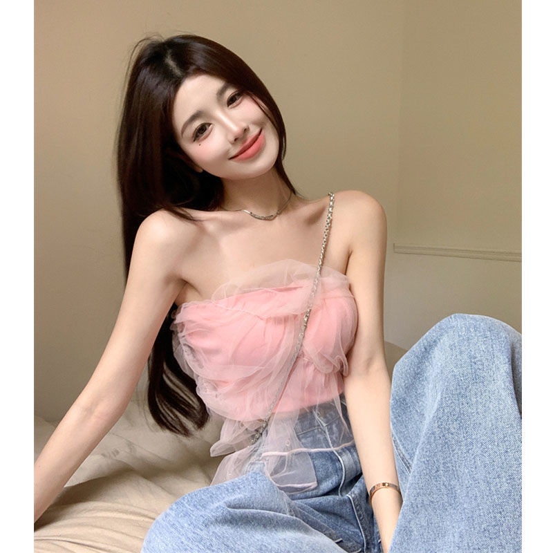 Áo Thun Lửng Dáng Ôm Phối Lưới Thời Trang Mùa Hè Quyến Rũ Cho Nữ