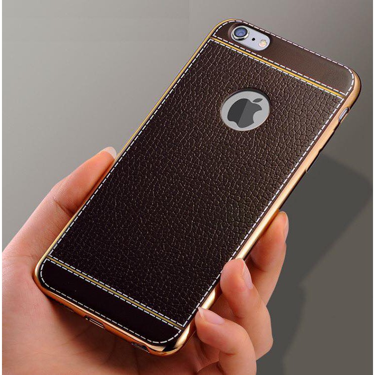 ỐP DA CAO CẤP CHO IP VÂN NÂU/ĐEN