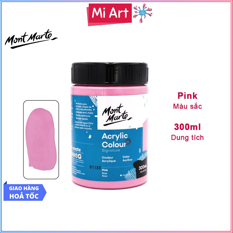 Màu Acrylic Mont Marte 300ml - Pink - Acrylic Colour Paint Signature 300ml (10.1oz) - MSCH3050