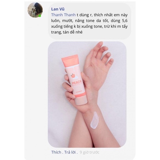 Kem Đào Dưỡng Trắng & Nâng Tone Coringco Peach Whipping Tone Up Cream
