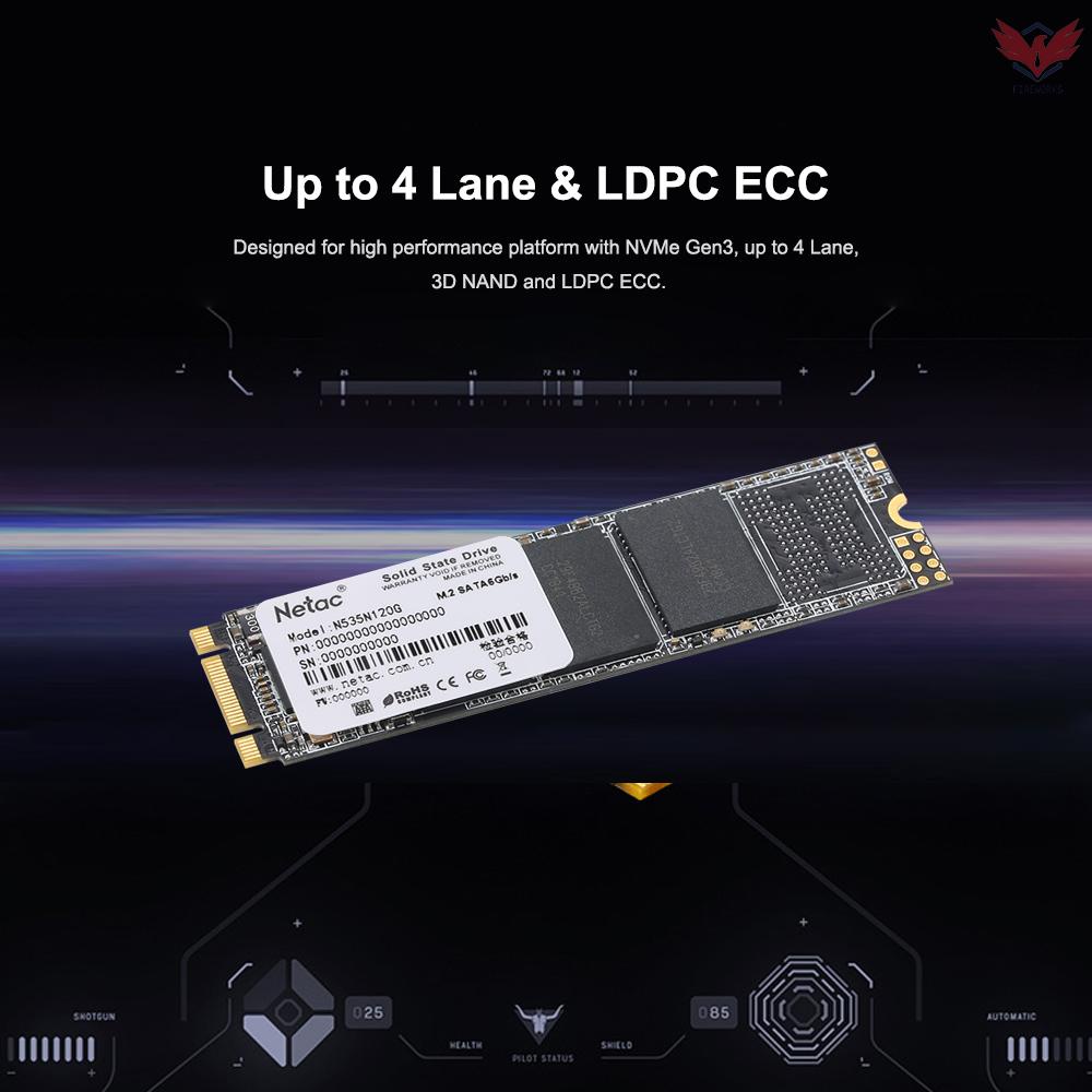 Ổ Cứng Fir Netac N535N M.2 2280 Ssd Sataiii 6gb / S 120gb Pcie Gen3 3d Mlc / Tlc Nand Flash Drive