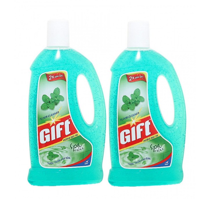 Lốc 2 Chai Gift Nước Lau Sàn Hương Bạc Hà 1 lít