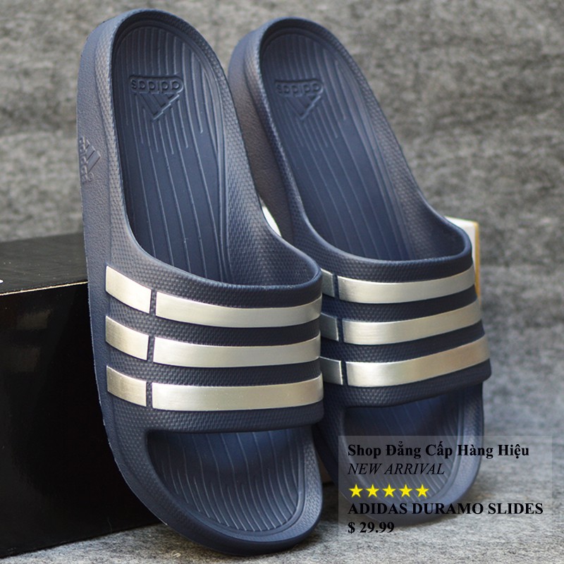 Dép Adidas Duramo chính hãng màu xanh đen sọc bạc