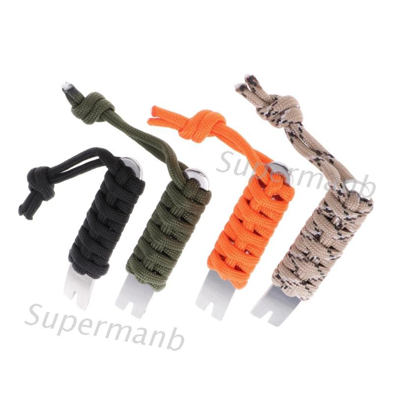 SUP Mini EDC Tool Crank Crowbar Pocket Pry Bar Paracord Scraper Opener Winder Staple