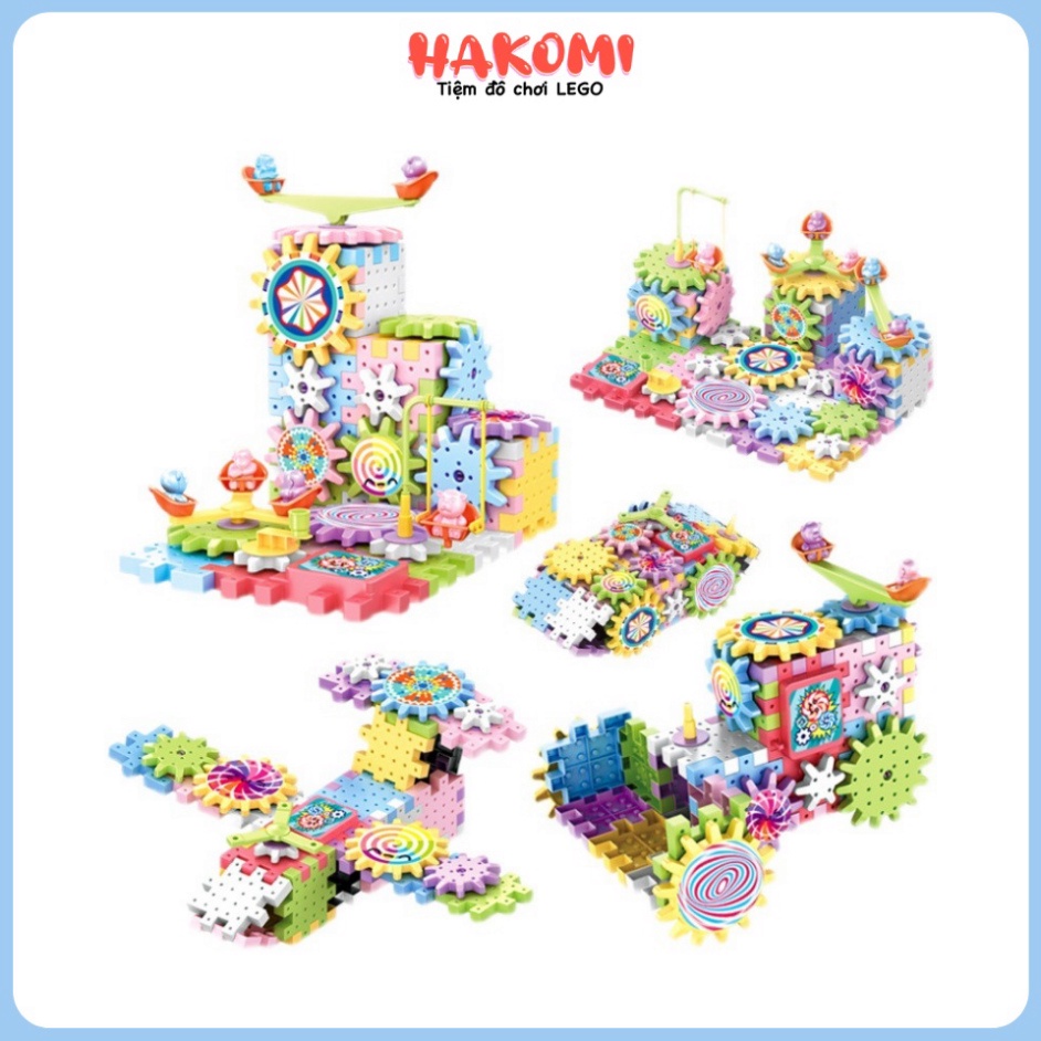 Bộ Đồ Chơi Lego Lắp Ráp Mô Hình Bánh Răng Chuyển Động Thông Minh - Ô tô, Máy Bay, Công Viên Cho Bé Phá