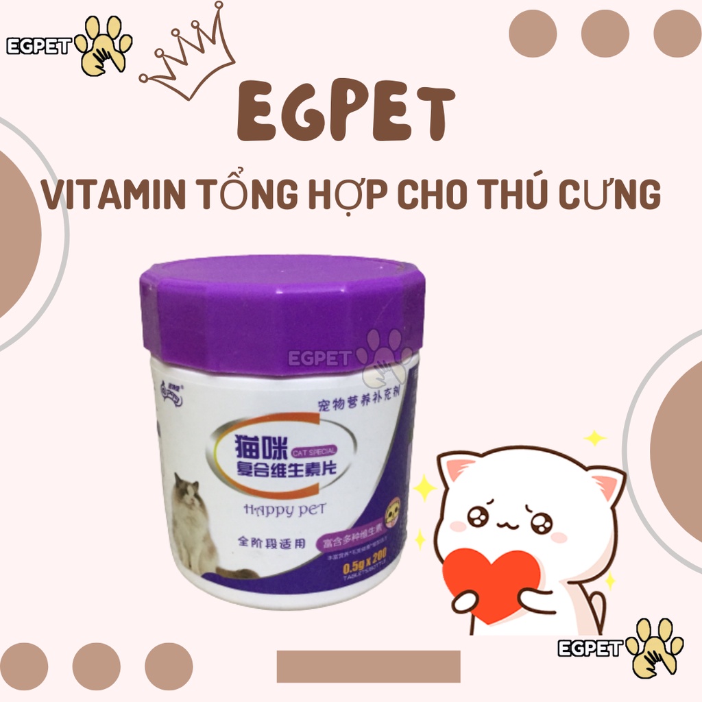 Vitamin cho mèo (vitamin tổng hợp rất tốt cho mèo bầu, mèo con) bổ máu, dưỡng lông và phát triển toàn diện