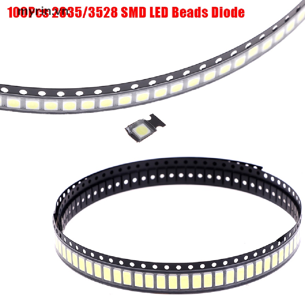 Set 100 Chip Đèn LED SMD 2835 / 3528 1W 3V Ánh Sáng Trắng Dành Cho TV LED Diodes