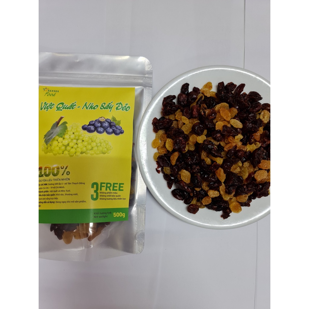 Việt quất sấy khô [Việt Quất mix Nho sấy dẻo LOẠI ĐẶC BIỆT] - 100g,200g,500g